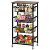 XYZLVSI Kitchen Storage Cart with Wheels, 5-Tier Metal Utility Rolling