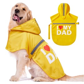 GreenJoy Dog Raincoat with Cute Print - Waterproof, Reflective, Adjustable for Small, Medium & Large Dogs (Yellow, Small)