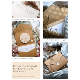 Joli Coon Willst du meine Patentante Wooden with Flap Envelope and Seal - Gift Godmother Request