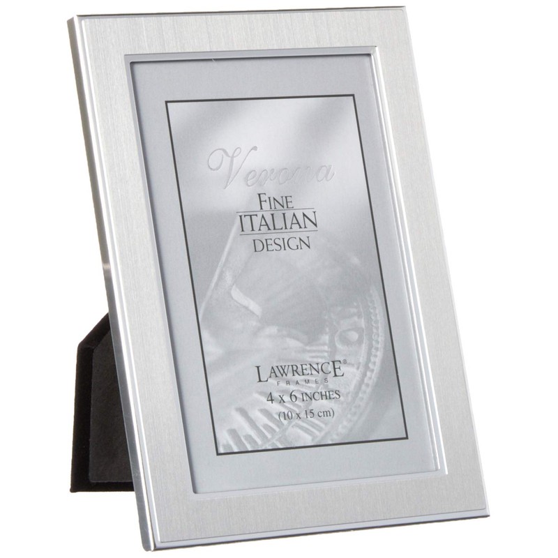 Lawrence Frames Brushed Silver 4 by 6 Metal Picture Frame