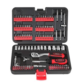 TOMMARS 130PCS Mini Ratchet Set,1/4 Inch Socket Ratchet Wrench Set