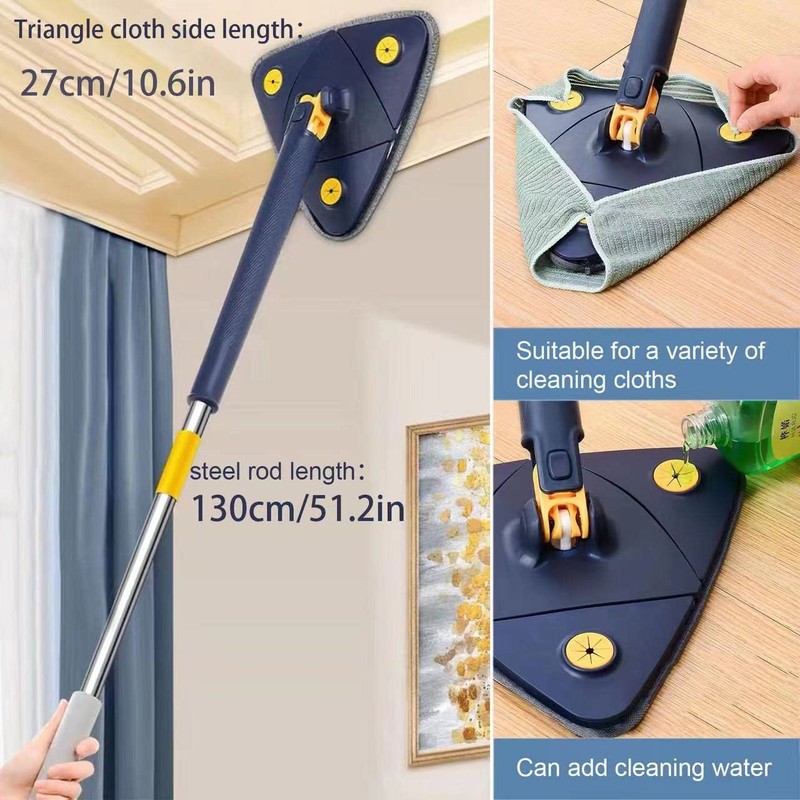 JHLAYKG JHLAYKG 360 Degree Rotatable Adjustable Cleaning Mop,52.1'' Telescopic Triangular