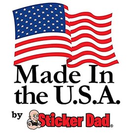 American Flag Bass USA Patriotic Fishing (3 Pack) - Full Color Printed - (Size: 2" Color: RED/White/Blue) - for Windows, Walls, Bumpers, Laptop, Lockers, etc.