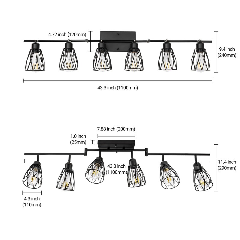 TuyuBEE 6-Light Plug in Track Lighting with Power Cord, Plug