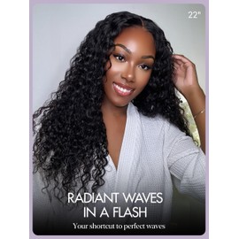 LUVME HAIR Water Wave 5X5 Lace Front Wigs Human Hair Curly Hair glueless wigs human hair pre plucked pre cut long black wig lace closure wigs frontal wigs human hair