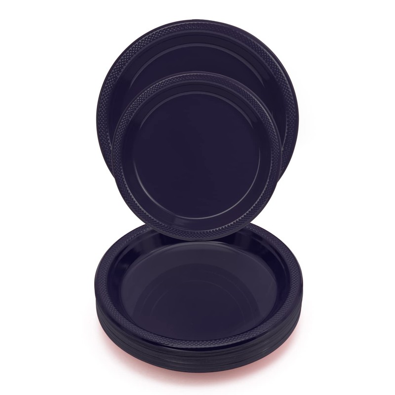 Exquisite Deep Purple Plastic Plates 50 Count I 9 Inch