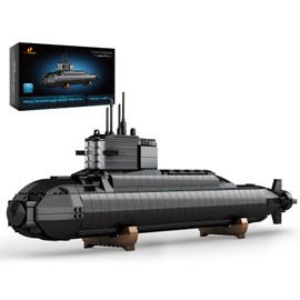 JMBricklayer Nuclear Submarine Building Sets for Adults Men, Military Submarine Toys with Lights, WW2 History Collectible Home Decor Battleship Construction Set, Army Toy Gifts, 1498PCS