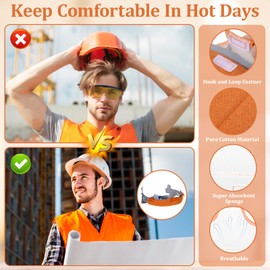 LIQWEI 12 Stück Schutzhelm Schweißband, Waschbar Kopfbandpolster Schweißhelm Schweißband Für Schweißhelm Wiederverwendbar Hardhat-Schweißbänder Für Baustellenhelme Fahrradhelme