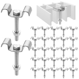 Zonon 25 Pcs Grating Clip with M8 x 60mm Bolts 316 Stainless Steel Saddle Clip for 1 to 1.5 Inch Bearing Rod Height 1.25 Inch Grate Opening Industrial Flooring Mezzanines Outdoor Drainage System Stair