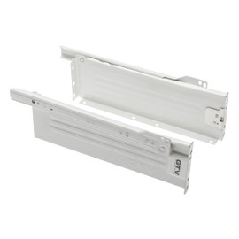 Metabox Metal Drawers Sides/Runners Rollers Set White H-54mm L-350mm