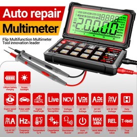 ANENG Multimeter,20000 Counts Digital Rechargeable Automotive Engine Analyzer with 300-19999RPM Tach,Dwell Angle,Duty Cycle,AC/DC Current,Voltage,Amp,Ohm,Flip LCD,Data Hold Tester for Car Diagnostics