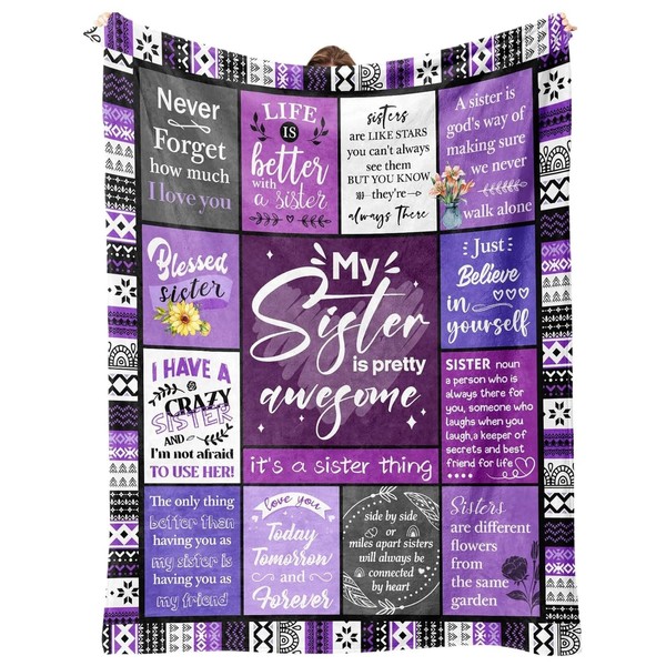 Tearmier Sister Gifts Blanket, Gifts for Sister, Sister Blankets from