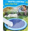 Peteast Dog Splash Pad 51" Anti-Slip Dog Pool for Large