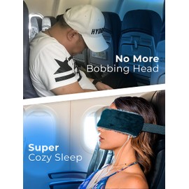 SeatSleeper Travel Pillow Alternative Stops Bobbing | Airplane Head Straps and Car Support Band | Great on Travel Upright | Super Comfy Neck Support | Small & Compact