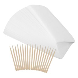 minkissy 1Set Waxing Strips for Face Hair Removal Disposable Non Woven Strips with Wooden Sticks for Smooth Use