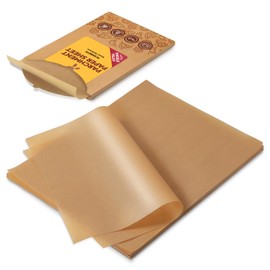 Katbite 75Pcs Unbleached Parchment Paper Sheets 12x16IN, Pre-Cut Heavy Duty Parchment Baking Paper, Non-Stick Half Sheet Brown Baking Parchment Paper for Air Fryer, Baking Cookie Pans, Oven