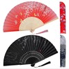 AstraGlam 2PCS Bamboo Folding Hand Fans in Red and Black