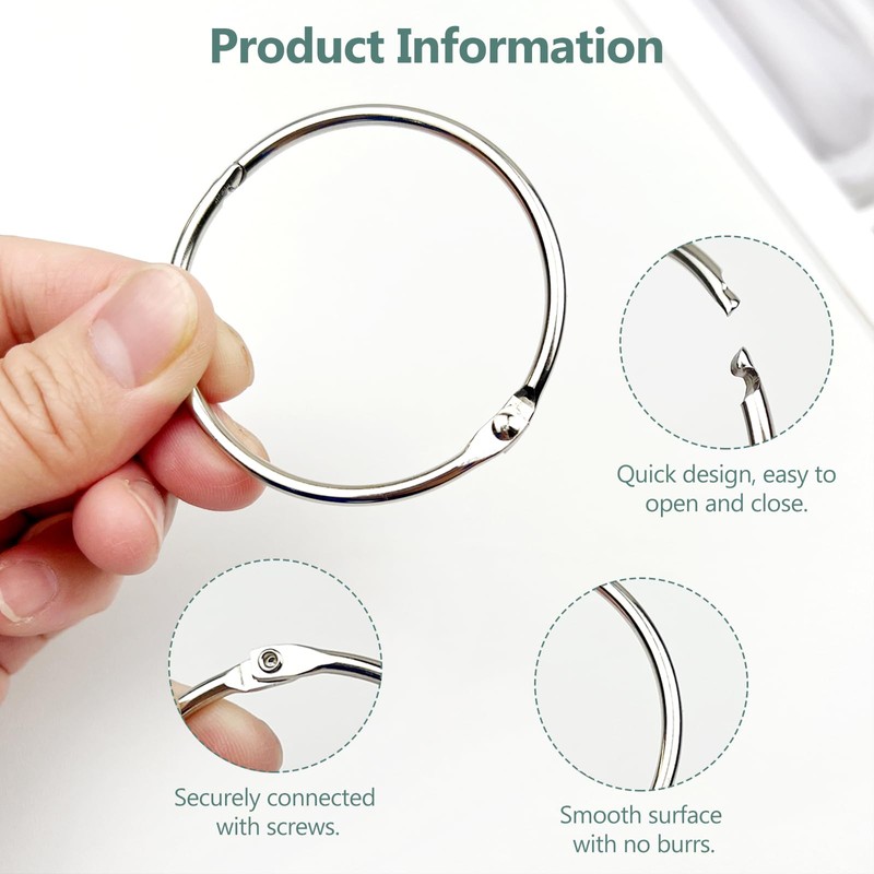 Shower Curtain Hook Rings, 24-Pack Rust-Resistant Metal Shower Curtain Rings