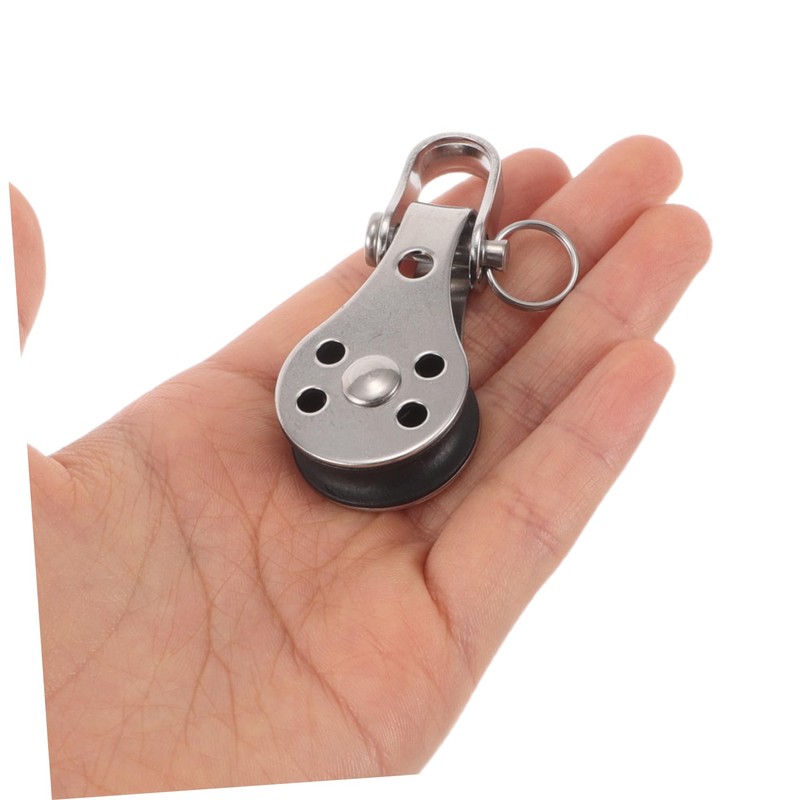 NOLITOY 2pcs Stainless Steel Pulley Blocks for Kayak and Boat