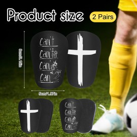 2 Pairs Mini Soccer Shin Guards, 3.15x1.97 Inch Cross & Letter Style Extra Small Shin Guards Miniature Shin Guard Football Shin Pads Protective Equipment for Teens Adults Boys Girls