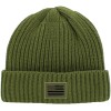 Peerless Embroidery American Flag Cuffed Ribbed Beanie Hat Olive