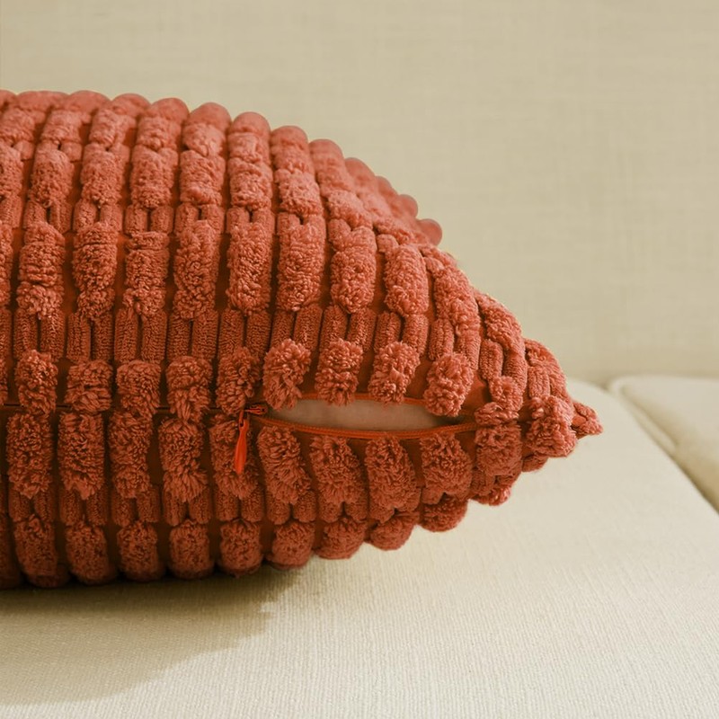 Fancy Homi 2 Packs Burnt Orange Lumbar Decorative Throw Pillow