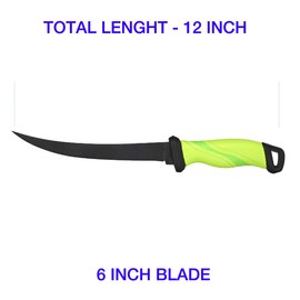 Fishing Fillet Knife, Professional Level Knives for Filleting Fish and Boning Meat, Razor Sharp Stainless-Steel Non-stick Coating Blade,Comfortable Non-Slip Grip (6 INCH)