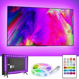 TV LED Backlight, 9.8ft TV Light for 32-58 inch with RGB Colors and Remote, 4096 DIY Colors LED Strip Lights Behind Screen or Monitor, USB Powered for HDTV, Gaming and Ambient Lighting