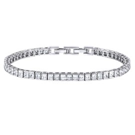 SILVEGO Grace Women's Tennis Bracelet 925 Sterling Silver with Zirconia, Sterling Silver, Cubic Zirconia