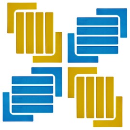 Eco Walker Court Lines Marker Kit Throw Down Markers Create Your Own Mini Pickleball Tennis Court (Blue-Yellow I L Shape)