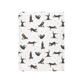 Crib Sheets for Boys Exercises Doberman Dog Toddler Baby Girl Sheets for Crib,Neutral Mini Crib Nursery Mattress Sheets Fitted,Crib Mattress Soft & Breathable 52 * 28 * 9In White