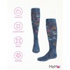 MeMoi Distressed Wash Denim Cherries Girls Knee High Sock Blue