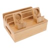 Bamboo Charging Station Multifunction 5 Ports Charging Station Rack for