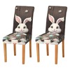 JUMBEAR Easter Cute Rabbit Chair Covers for Dining Room 2PCS,Stretch