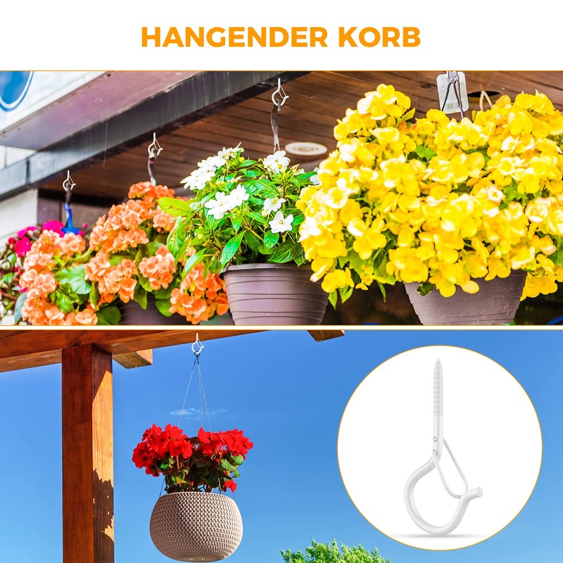 MOGADEE® Screw Hooks White, Hooks for Screwing 20 Pieces Ceiling