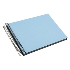 goldbuch Bella Vista 20 929 Spiral Album, Sky Blue, Linen Memory Album with Spiral Bound, Photo Album with 40 Black Pages, Photo Book for Gluing, Photo Album, Blue, Approx. 24 x 17 x 2.8 cm