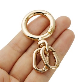 FUSSED Keychain, Carabiner, Stylish, Keychain, Frosted Surface, Lost Prevention, Easy Installation, Detachable Gift, gold