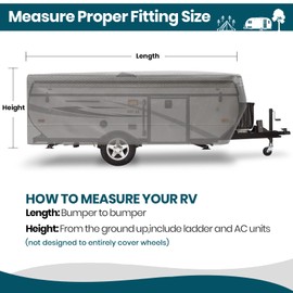 Xgear Upgraded 5 Layers Top Pop Up Folding Camper Cover Breathable Ripstop Anti-UV RV Cover Fits 14'-16'
