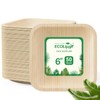 ECOLipak 6 Inch Compostable Palm Leaf Plate Like Bamboo Plate,