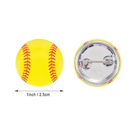 Vagocom 10Pcs 1inch/2.5cm Softball Brooch,Sports Logo Pin for Backpack Clothing Decor,Softball Sport Team Gift