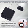 Black Retractable Remote Control Tether Locks, 2m Anti-Theft Security Spring