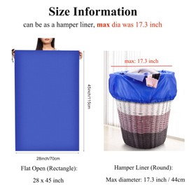 OTraki 28 x 45 inch Heavy Duty Laundry Bags 2 Pack Large Drawstring Dirty Clothes Organizer XL Replacement Hamper Liner for Home Dorm Travel Basket Blue
