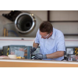 Ansell HyFlex 11-571 Cut Resistant Work Gloves, Abrasion Resistant Nitrile Coating, Industrial Safety Gloves, Lightweight, Breathable and Washable, PPE Men Women, Blue, Size S (1 Pair)