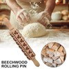 Embossed Rolling Pin with Cute Squirrel Pattern, Wooden Pastry Roller
