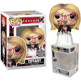 Funko Bloody Tiffany with Knife and Dress EE Exclusive + Pop Protector: Bride of Chucky Pop! Movies Vinyl Figure (Gift Set Bundled with ToyBop Brand Box Protector Collector Case)