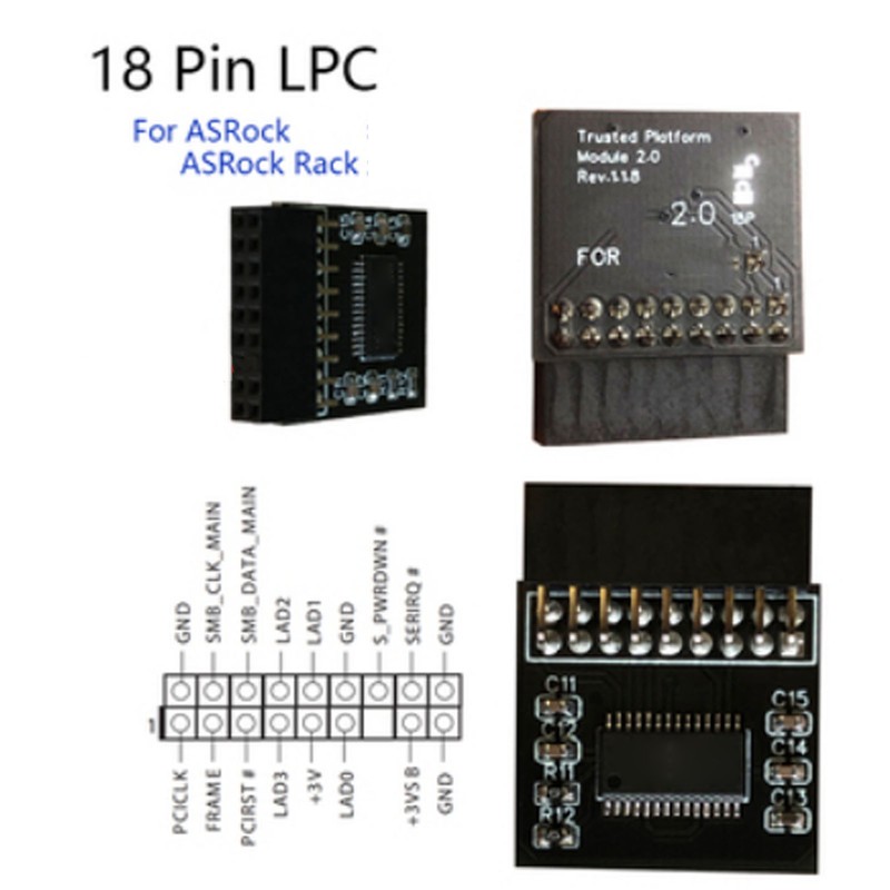 TPM 2.0 Encryption Security Module 18Pin LPC Interface Encryption Security