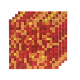 SlabDreamLab 12"X12" Slab Lite Baseplate for All Major Building Bricks and Blocks (Red Mosaic, 4-Pack)