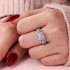 Wuziwen Princess Cut Engagement Ring Wedding Band Set 925 Sterling