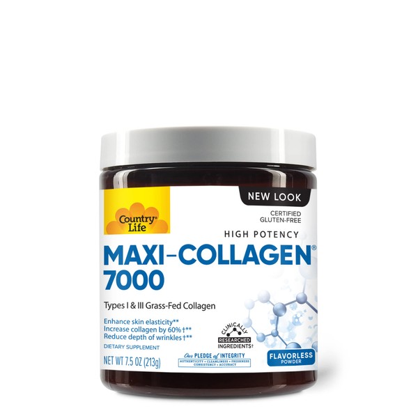 Country Life Maxi-Collagen Powder, 0.2lbs, Certified Gluten Free