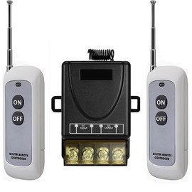 QOFOWIN DC 12V Remote Control Switch,Wireless rf Low Voltage 12V/24V/10A/20A/30A Remote Relay Switch with 984FT Long Range for Motor, Fan,lamp,Lights,Anti-Theft Alarms, Roller Lind Door,